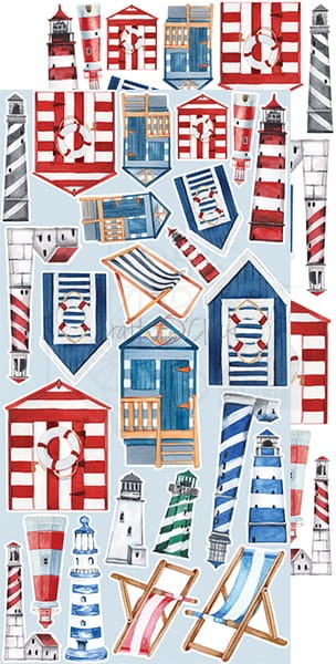 Zestaw dodatków do wycięcia Seaside Greetings CC-C47-SG-09 Craft O'Clock 4