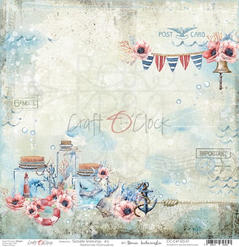 Papier 30x30 Seaside Greetings 01 CC-C47-SG-01 Craft O'Clock 2