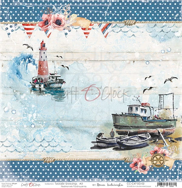 Papier 30x30 Seaside Greetings 02 CC-C47-SG-02 Craft O'Clock 2