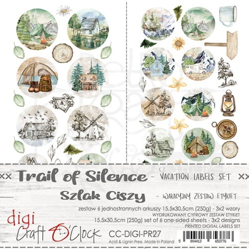 Zestaw etykiet 27 Trail of Silence Zestaw wakacyjny CC-DIGI-PR27 Craft O'Clock 1