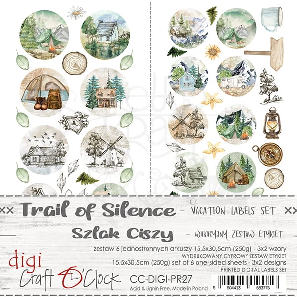 Zestaw etykiet 27 Trail of Silence Zestaw wakacyjny CC-DIGI-PR27 Craft O'Clock 1