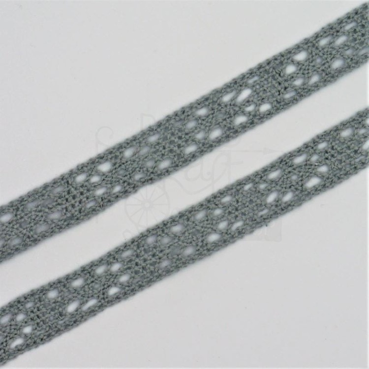 Koronka bawełniana szara 13mm 1mb