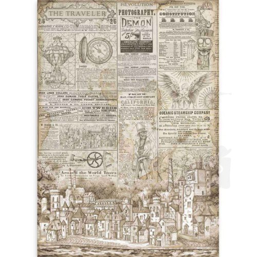 Papier ryżowy A3 Sir Vagabond Podróżnik DFSA3079 Stamperia