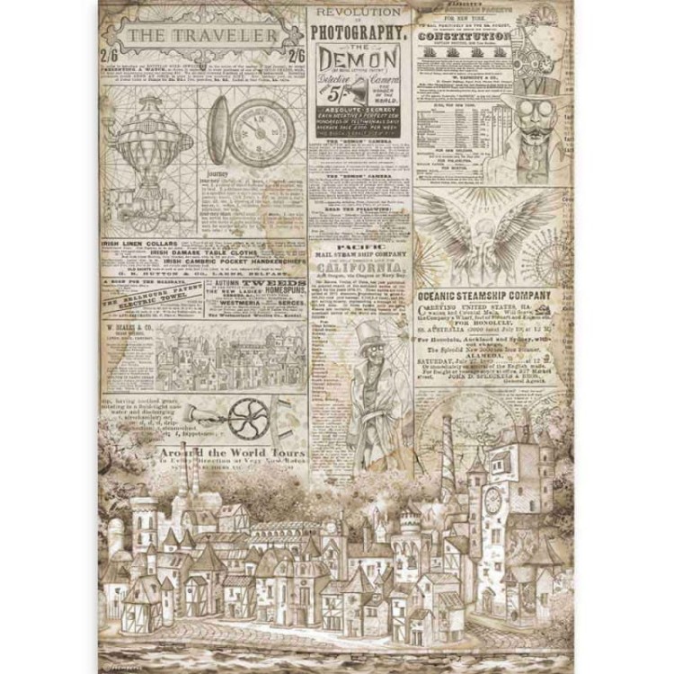 Papier ryżowy A3 Sir Vagabond Podróżnik DFSA3079 Stamperia