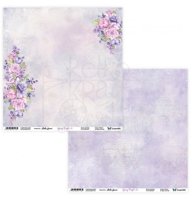 Zestaw papierów 30x30 Spring Purple SP-11 Scrap and Me 3