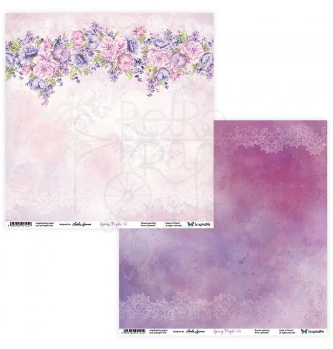 Zestaw papierów 30x30 Spring Purple SP-11 Scrap and Me 6