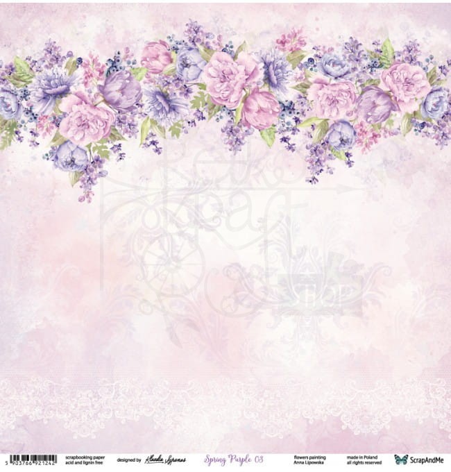 Zestaw papierów 30x30 Spring Purple SP-11 Scrap and Me 7