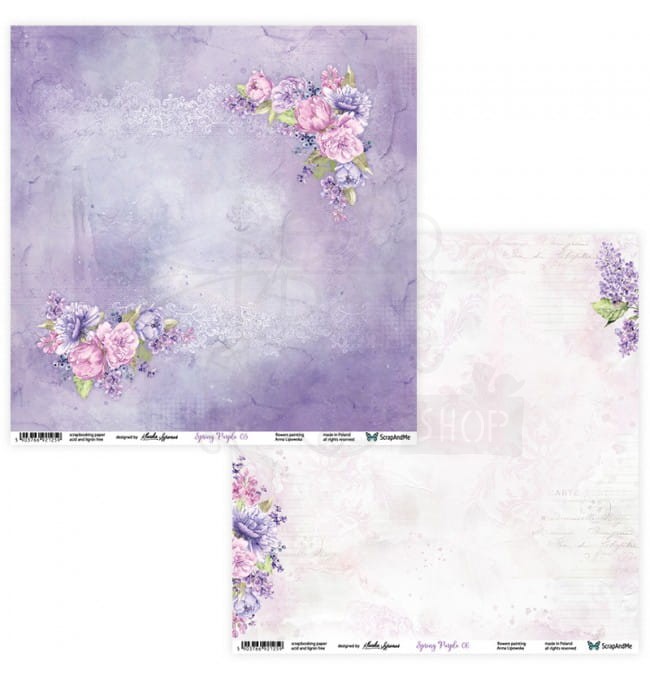 Zestaw papierów 30x30 Spring Purple SP-11 Scrap and Me 9