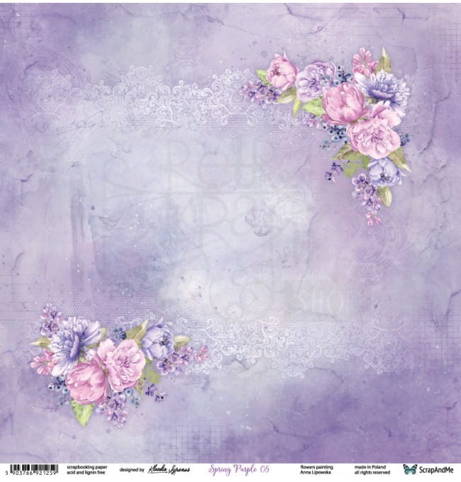 Zestaw papierów 30x30 Spring Purple SP-11 Scrap and Me 10