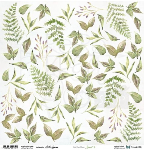 Papier 30x30 Leaves 9 elementy do wycinania SP-13 Scrap and Me