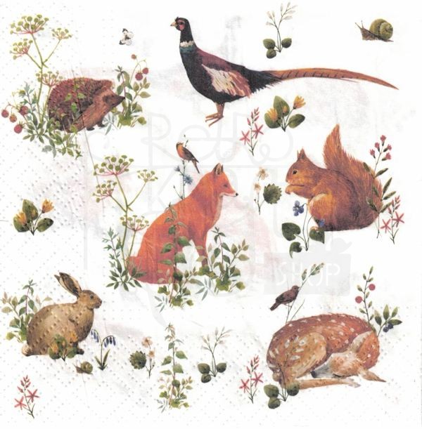 Serwetka 33x33 Zwierzęta leśne