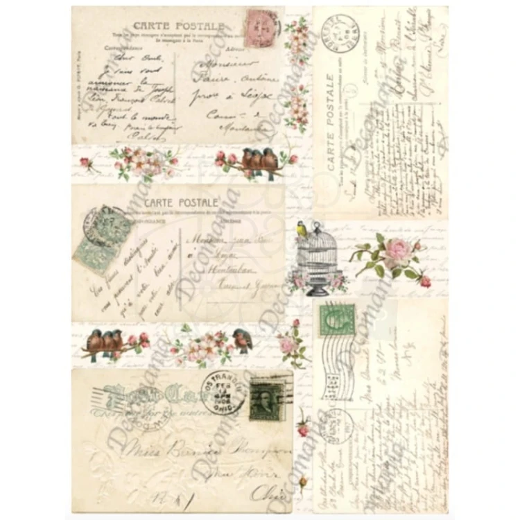 Papier ryżowy 35x25 Listy LMD7056 Decomania