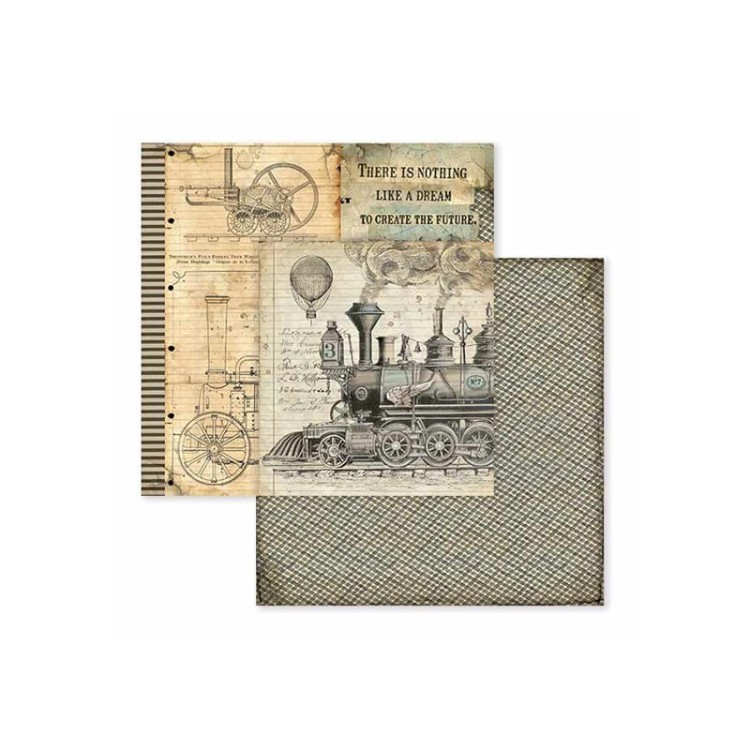 Zestaw papierów 20x20 Voyages Fantastiques SBBS30 Stamperia 4