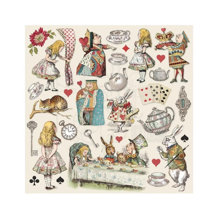 Zestaw papierów 15x15 Alice SBBXS03 Stamperia 13