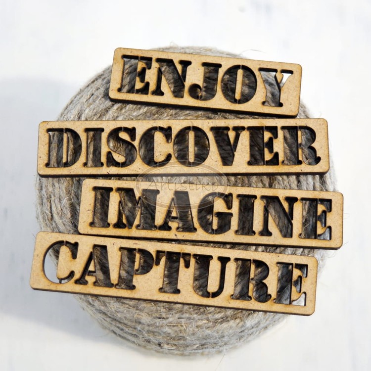 Enjoy, discover, imagine, capture - zestaw napisów HDF Artistiko