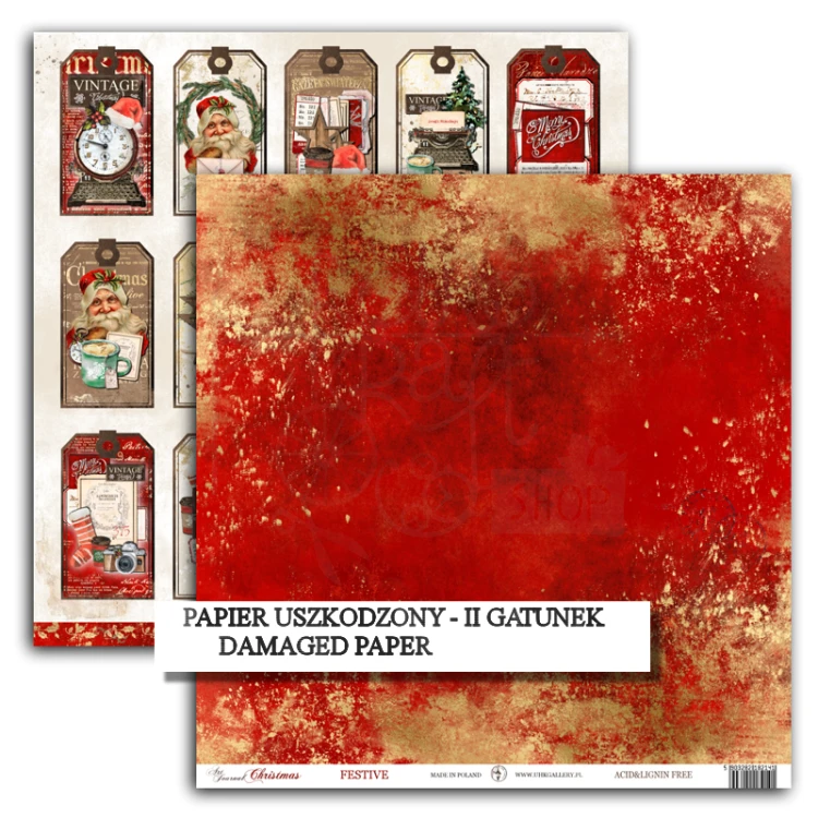 Papier 30x30 - Art Journal Christmas - Festive UHK Gallery - uszkodzony - II gatunek 1