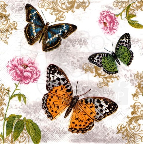 Serwetka 33x33 - Motyle 2