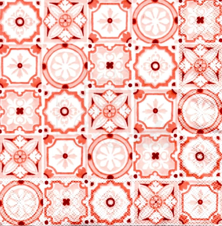 Serwetka 25x25 - Małe różowe kafelki