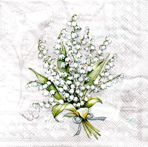 Serwetka 33x33 - Bukiet konwalii