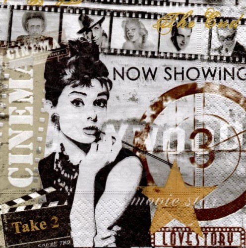 Serwetka 33x33 - Audrey Hepburn Cinema