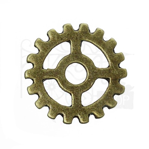 Trybik metalowy zębatka 15mm - wzór nr 2 - brąz