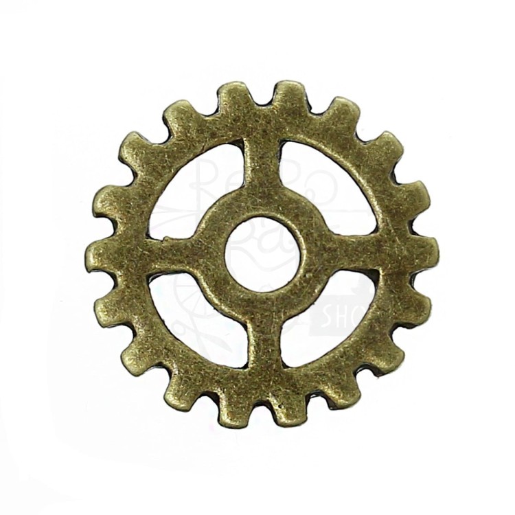 Trybik metalowy zębatka 15mm - wzór nr 2 - brąz