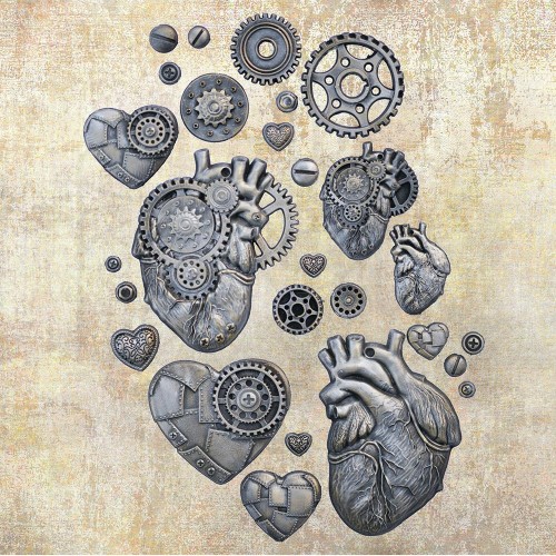Foremka silikonowa 20x13 Steampunk Hearts Finnabair 969448 Prima
