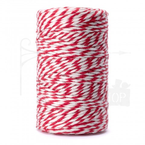 Sznurek piekarski biało-czerwony 100g