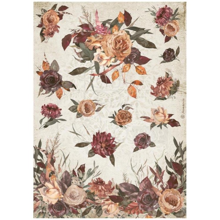 Papier ryżowy A4 Our Way Flowers Kwiaty DFSA4715 Stamperia
