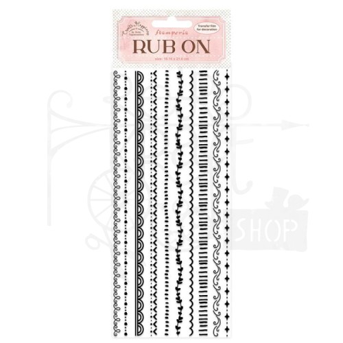 Rub-On Transfer 10x21.6cm Create Happiness Border Black DFLRB01 Stamperia