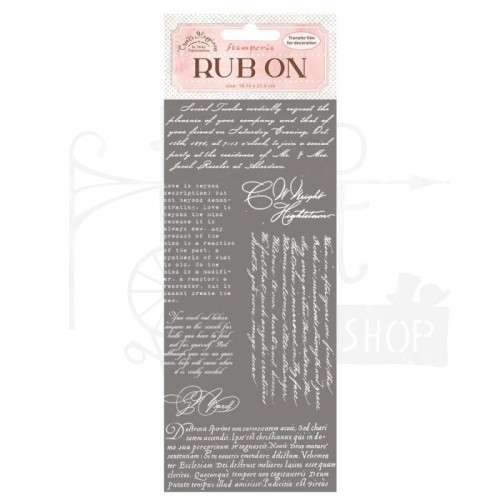 Rub-On Transfer 10x21.6cm Create Happiness Writing White DFLRB02 Stamperia