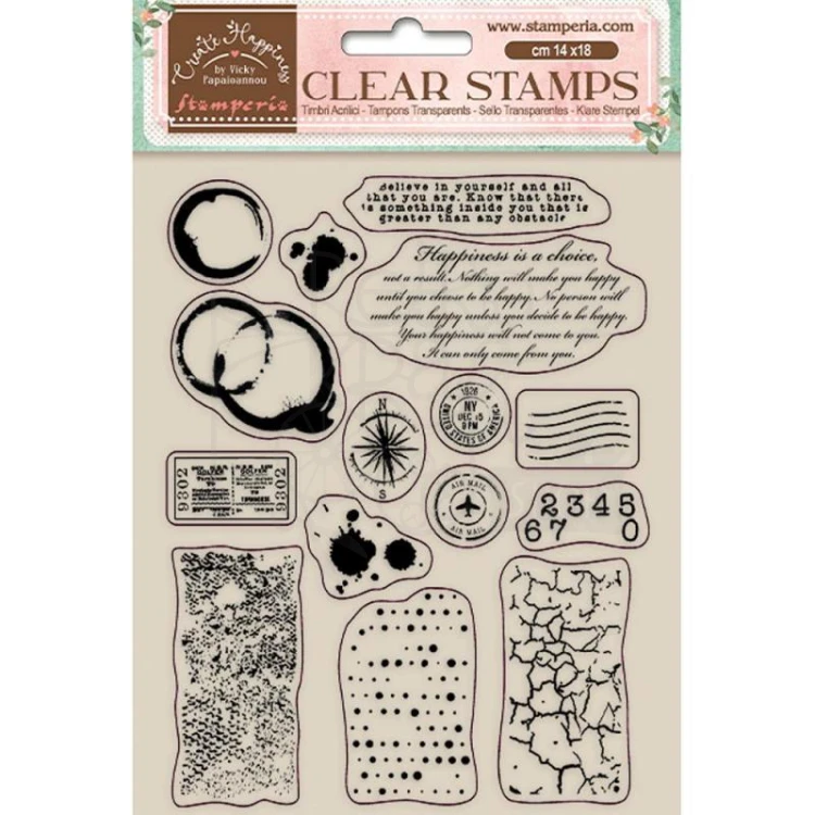 Stempel akrylowy 14x18cm Create Happiness Elements Różne elementy WTK160 Stamperia