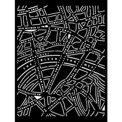 Szablon maska 20x25cm Our Way Street Map Plan mapa miasta KSTD111 Stamperia