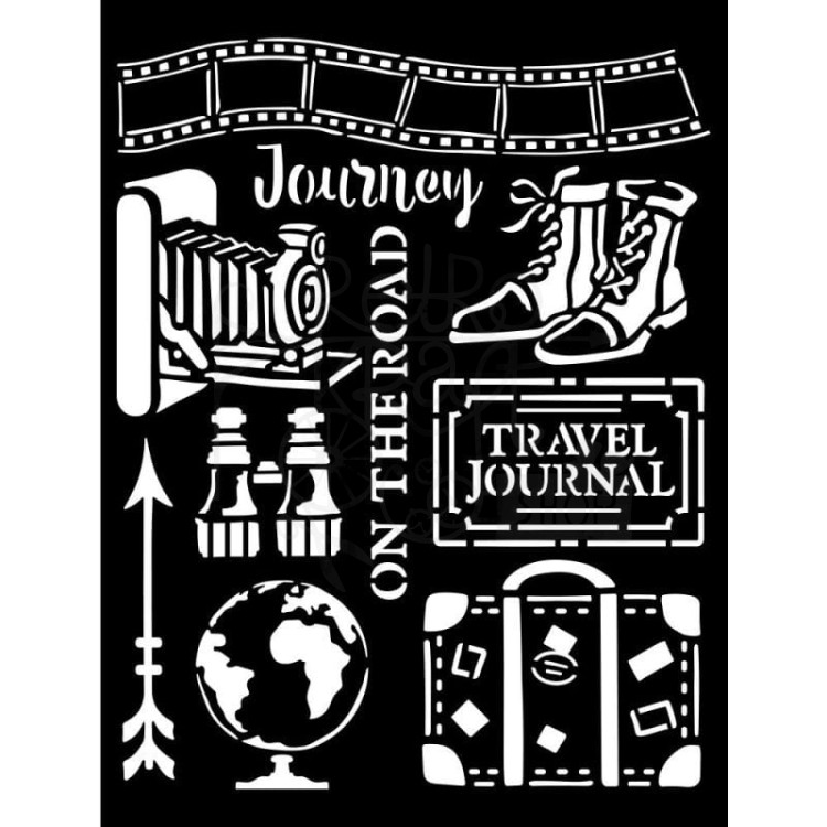 Szablon maska 20x25cm Our Way Journey Elements Akcesoria Podróżne KSTD113 Stamperia