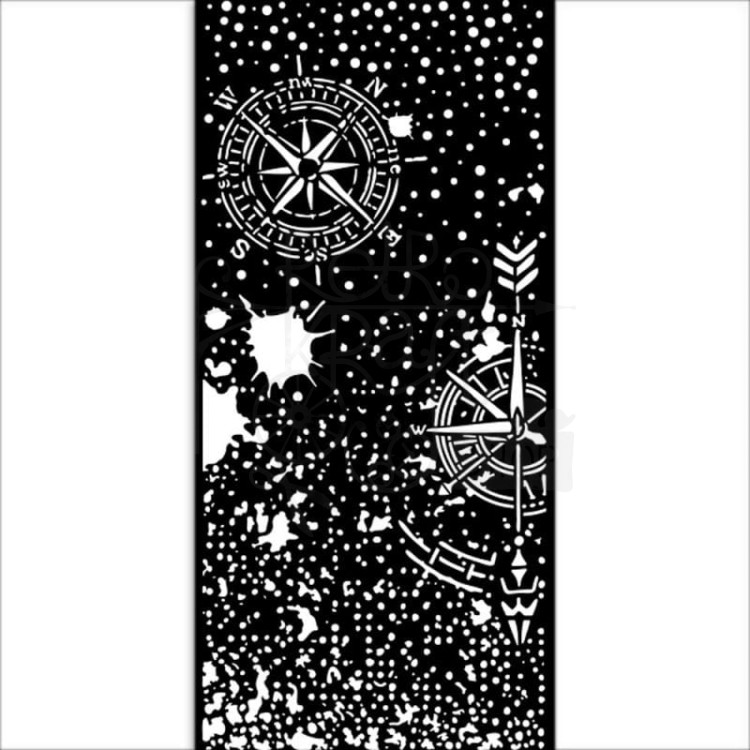 Szablon maska 12x25cm Create Happiness Compass Kompas KSTDL65 Stamperia