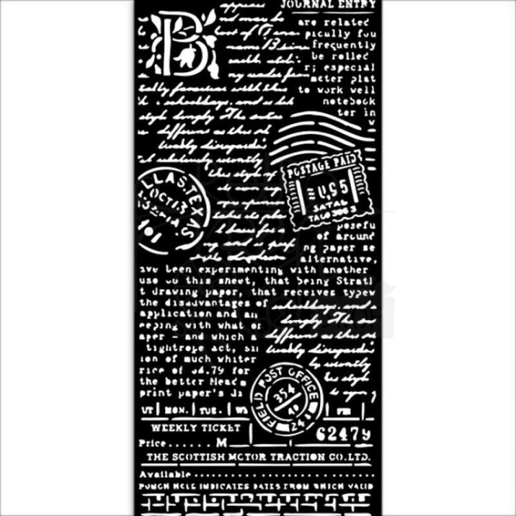 Szablon maska 12x25cm Create Happiness Post Card Pocztówka KSTDL66 Stamperia