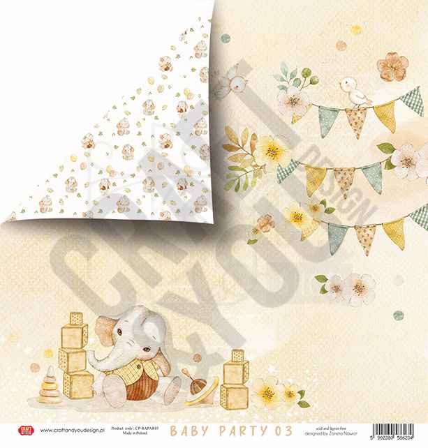 Zestaw papierów 30x30 Baby Party CPS-BAPAR30-6 Craft&amp;You Design 3