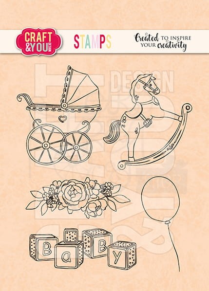 Stemple akrylowy Stroller Wózek - Baby Stamp Set CS022 Craft&amp;You Design