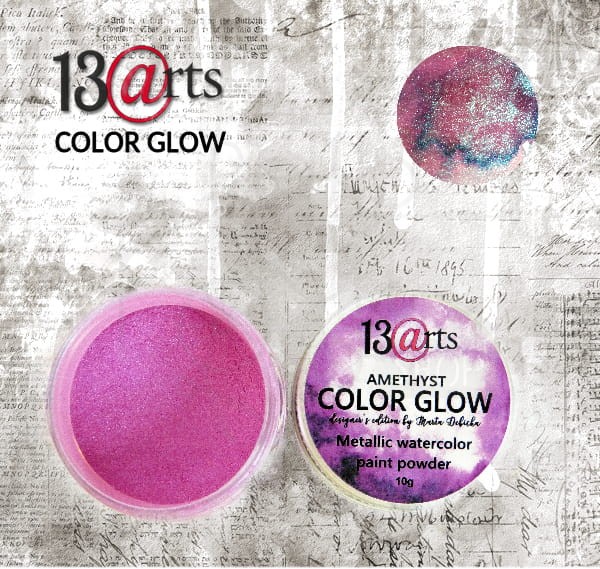Metaliczna farba akwarelowa w proszku COLOR GLOW Amethyst ARTGLO05 13arts