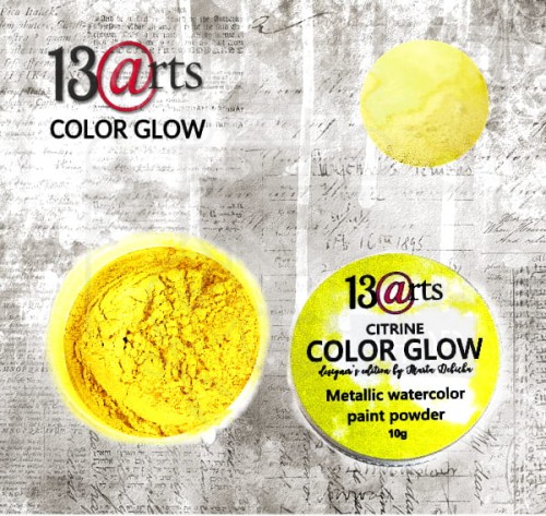 Metaliczna farba akwarelowa w proszku COLOR GLOW Citrine ARTGLO01 13arts