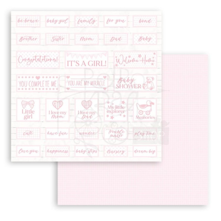 Zestaw papierów 20x20cm Babydream Pink SBBS58 Stamperia 10