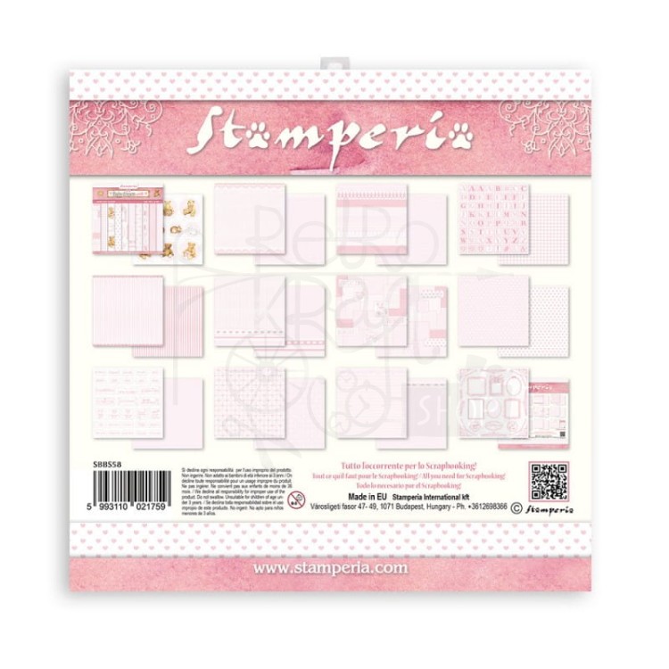 Zestaw papierów 20x20cm Babydream Pink SBBS58 Stamperia 14