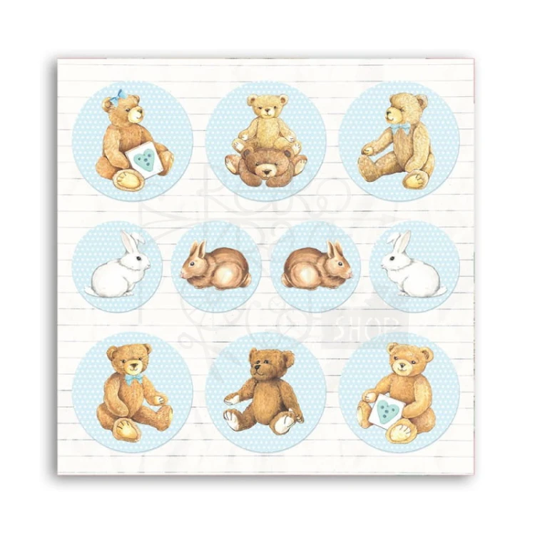 Zestaw papierów 20x20cm Babydream Blue SBBS56 Stamperia 2