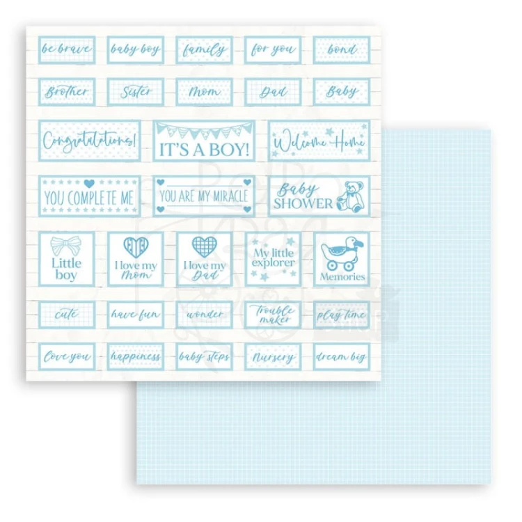 Zestaw papierów 20x20cm Babydream Blue SBBS56 Stamperia 10