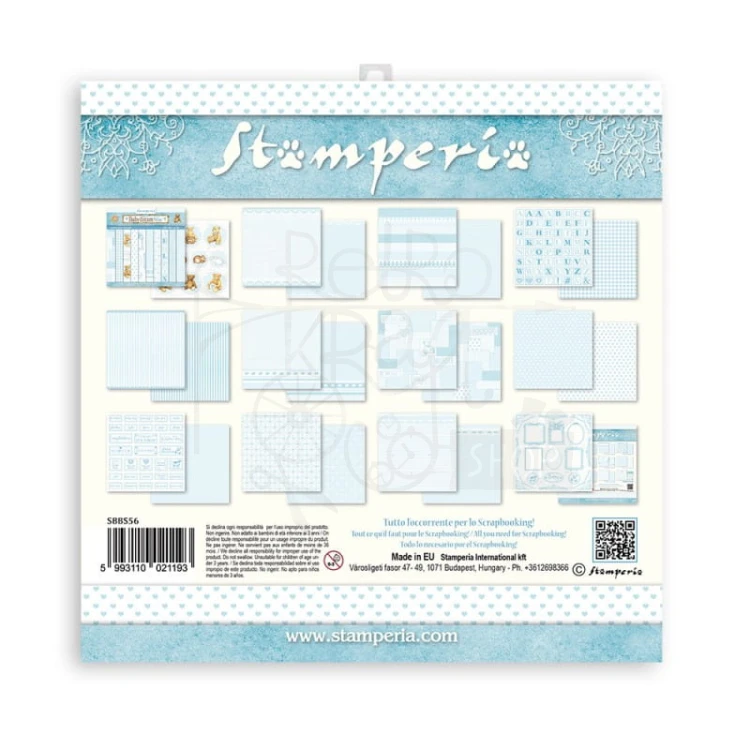 Zestaw papierów 20x20cm Babydream Blue SBBS56 Stamperia 14