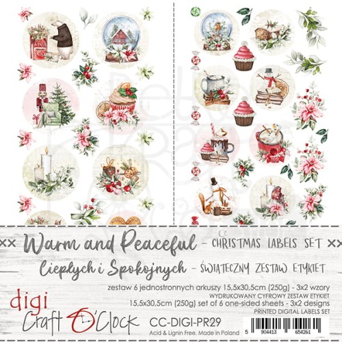 Zestaw etykiet 29 Warm and Peaceful CC-DIGI-PR29 Craft O'Clock