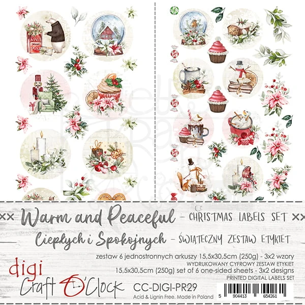 Zestaw etykiet 29 Warm and Peaceful CC-DIGI-PR29 Craft O'Clock