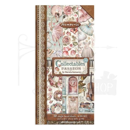 Zestaw papierów z elementami do wycięcia 15x30 Passion SBBV02 Stamperia