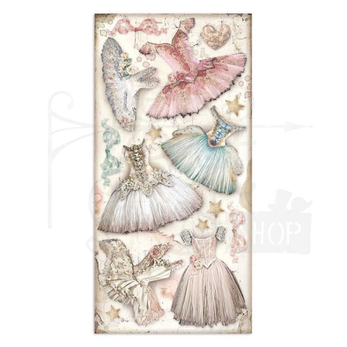 Zestaw papierów z elementami do wycięcia 15x30 Passion SBBV02 Stamperia