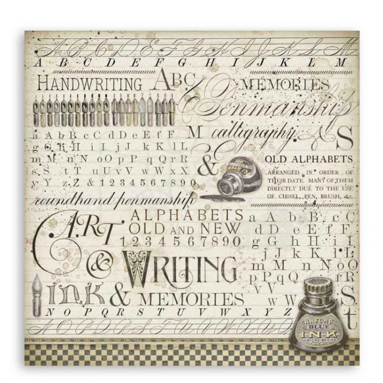 Papier 30x30 Caligraphy Ink Atrament pismo SBB740 Stamperia